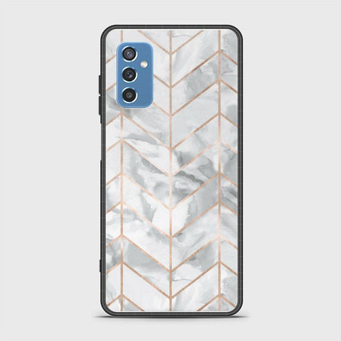 Samsung Galaxy M52 5G Cover- White Marble Series 2 - HQ Ultra Shine Premium Infinity Glass Soft Silicon Borders Case