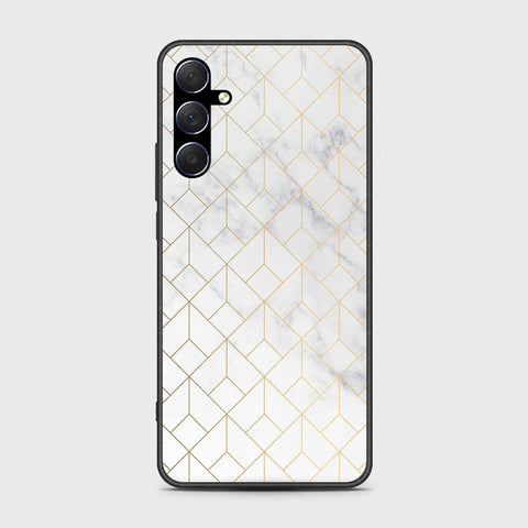Samsung Galaxy M34 5G Cover- White Marble Series 2 - HQ Ultra Shine Premium Infinity Glass Soft Silicon Borders Case