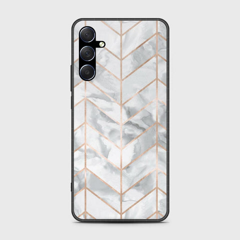 Samsung Galaxy M34 5G Cover- White Marble Series 2 - HQ Ultra Shine Premium Infinity Glass Soft Silicon Borders Case