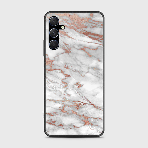 Samsung Galaxy M54 Cover- White Marble Series 2 - HQ Ultra Shine Premium Infinity Glass Soft Silicon Borders Case