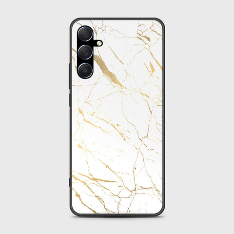 Samsung Galaxy M54 Cover- White Marble Series 2 - HQ Ultra Shine Premium Infinity Glass Soft Silicon Borders Case