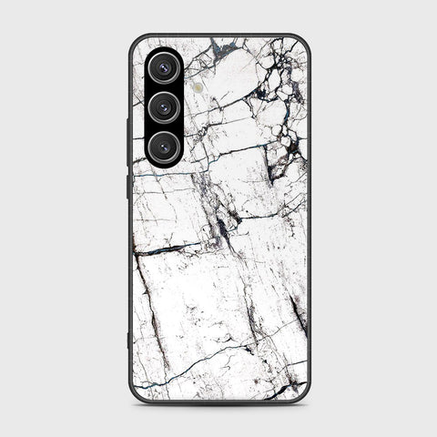 Samsung Galaxy S24 Cover- White Marble Series 2 - HQ Ultra Shine Premium Infinity Glass Soft Silicon Borders Case