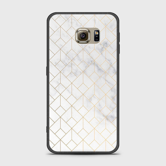 Samsung Galaxy S6 Cover- White Marble Series 2 - HQ Ultra Shine Premium Infinity Glass Soft Silicon Borders Case