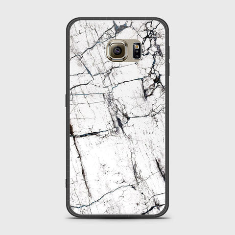 Samsung Galaxy S6 Cover- White Marble Series 2 - HQ Ultra Shine Premium Infinity Glass Soft Silicon Borders Case