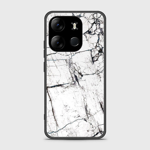 Tecno Pop 7 Pro Cover- White Marble Series 2 - HQ Ultra Shine Premium Infinity Glass Soft Silicon Borders Case