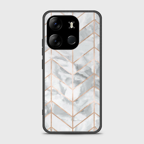 Tecno Pop 7 Pro Cover- White Marble Series 2 - HQ Ultra Shine Premium Infinity Glass Soft Silicon Borders Case