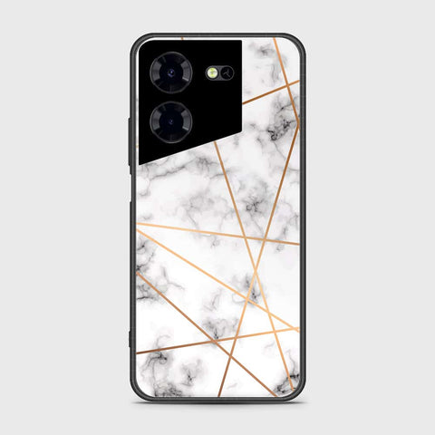 Tecno Pova 5 Pro Cover- White Marble Series 2 - HQ Ultra Shine Premium Infinity Glass Soft Silicon Borders Case