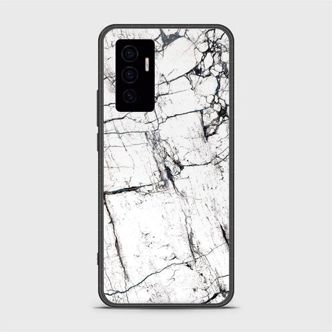 Vivo V23e Cover- White Marble Series 2 - HQ Ultra Shine Premium Infinity Glass Soft Silicon Borders Case