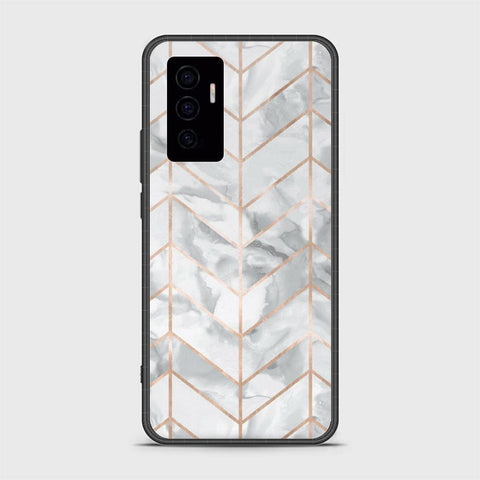 Vivo V23e Cover- White Marble Series 2 - HQ Ultra Shine Premium Infinity Glass Soft Silicon Borders Case