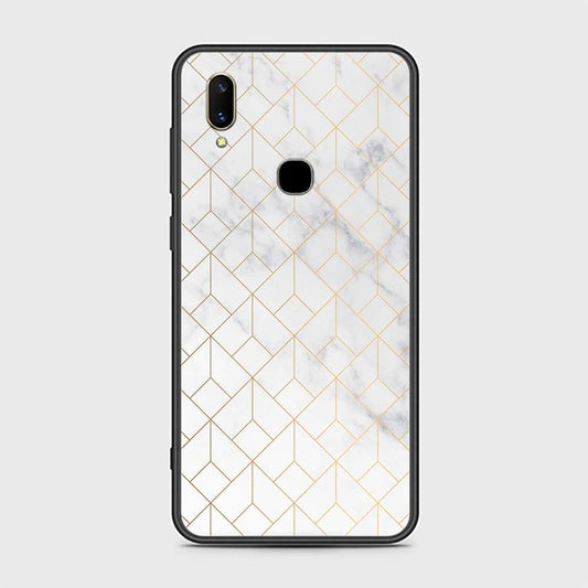 Vivo V11i Cover- White Marble Series 2 - HQ Ultra Shine Premium Infinity Glass Soft Silicon Borders Case