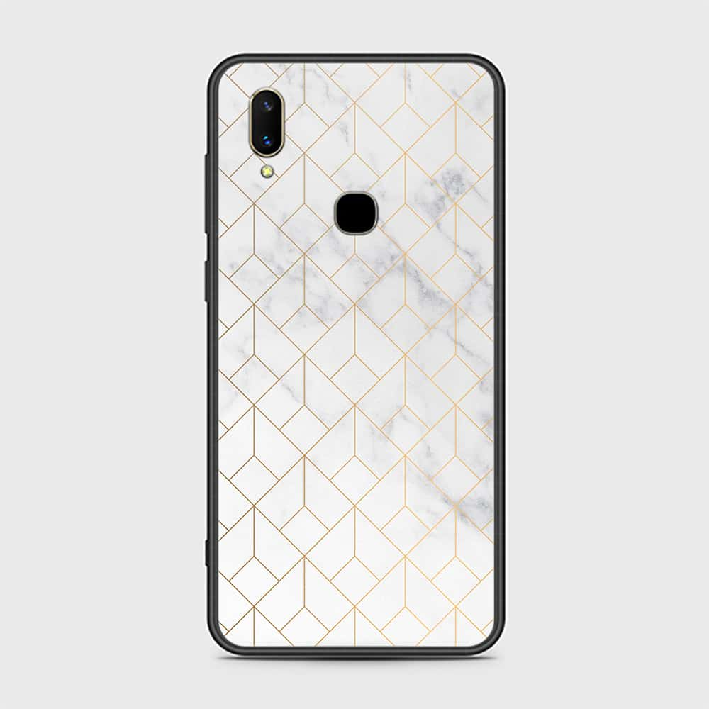 Vivo Z3 Cover- White Marble Series 2 - HQ Ultra Shine Premium Infinity Glass Soft Silicon Borders Case