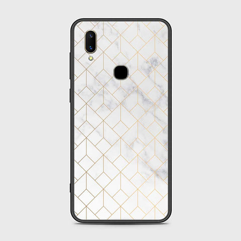 Vivo V11i Cover- White Marble Series 2 - HQ Ultra Shine Premium Infinity Glass Soft Silicon Borders Case