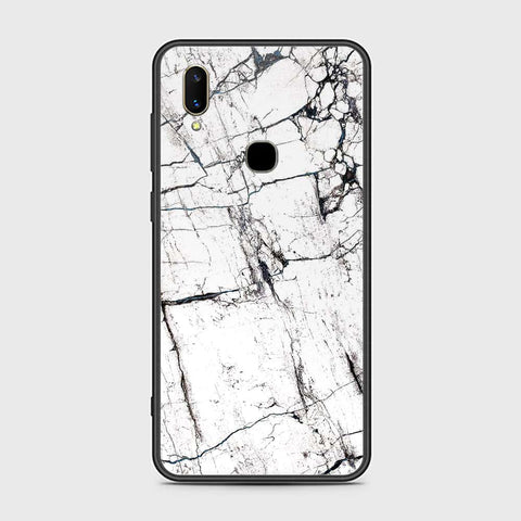 Vivo V11i Cover- White Marble Series 2 - HQ Ultra Shine Premium Infinity Glass Soft Silicon Borders Case