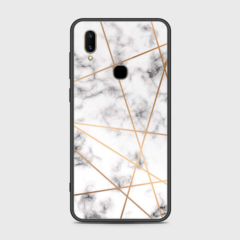 Vivo V11i Cover- White Marble Series 2 - HQ Ultra Shine Premium Infinity Glass Soft Silicon Borders Case