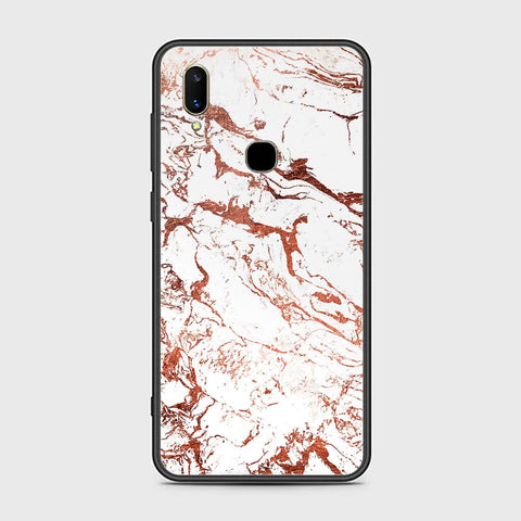 Vivo V11i Cover- White Marble Series 2 - HQ Ultra Shine Premium Infinity Glass Soft Silicon Borders Case