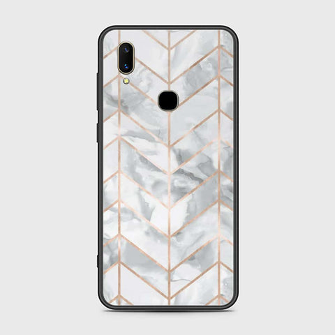 Vivo V11i Cover- White Marble Series 2 - HQ Ultra Shine Premium Infinity Glass Soft Silicon Borders Case