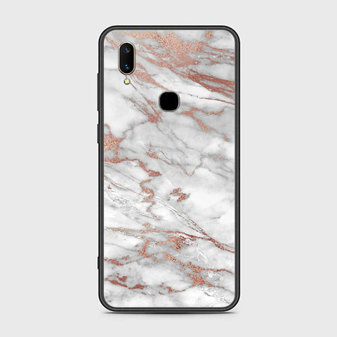 Vivo V11i Cover- White Marble Series 2 - HQ Ultra Shine Premium Infinity Glass Soft Silicon Borders Case