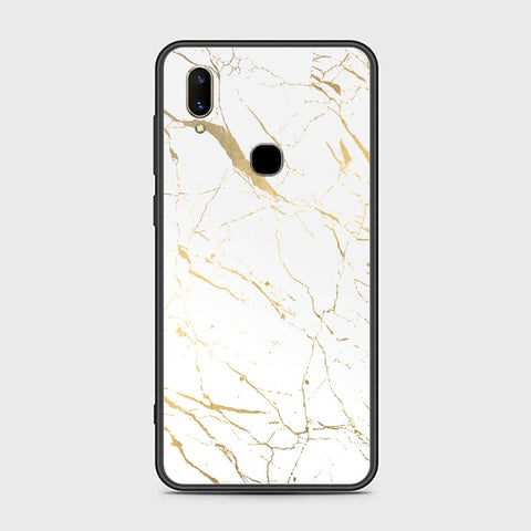 Vivo V11i Cover- White Marble Series 2 - HQ Ultra Shine Premium Infinity Glass Soft Silicon Borders Case