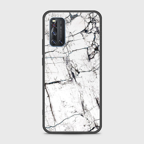 Vivo V19 Cover- White Marble Series 2 - HQ Ultra Shine Premium Infinity Glass Soft Silicon Borders Case