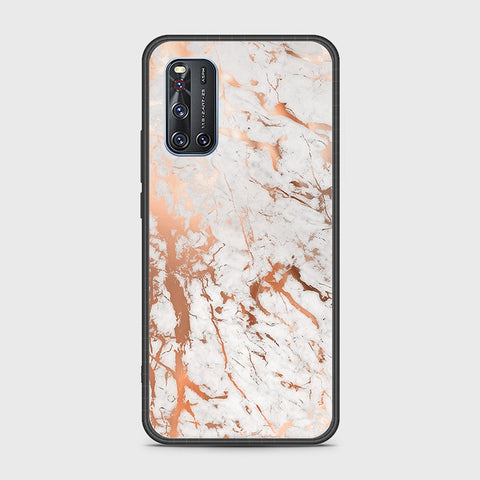 Vivo V19 Cover- White Marble Series 2 - HQ Ultra Shine Premium Infinity Glass Soft Silicon Borders Case