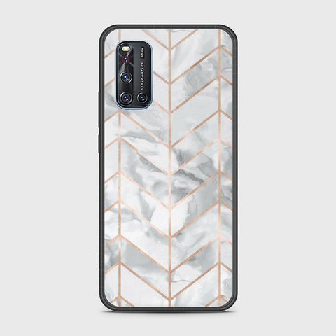 Vivo V19 Cover- White Marble Series 2 - HQ Ultra Shine Premium Infinity Glass Soft Silicon Borders Case