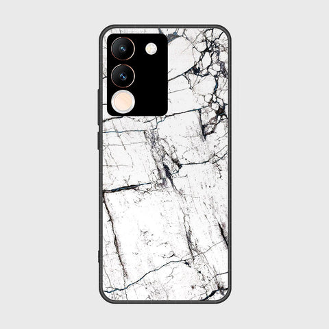 vivo V29e Cover- White Marble Series 2 - HQ Ultra Shine Premium Infinity Glass Soft Silicon Borders Case