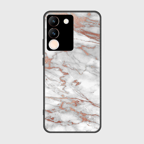 vivo V29e Cover- White Marble Series 2 - HQ Ultra Shine Premium Infinity Glass Soft Silicon Borders Case