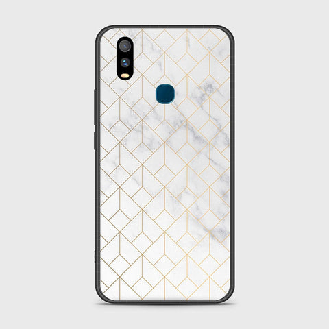 Vivo Y11 2019 Cover- White Marble Series 2 - HQ Ultra Shine Premium Infinity Glass Soft Silicon Borders Case