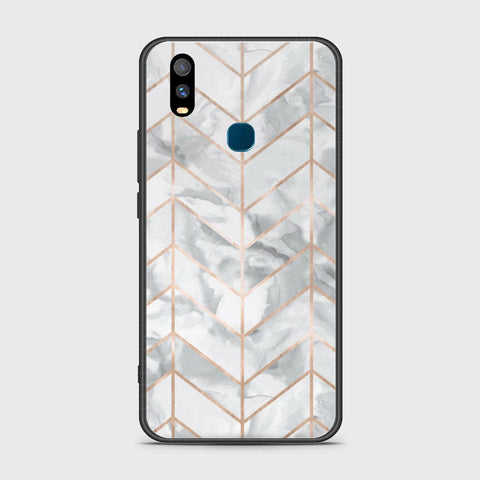 Vivo Y11 2019 Cover- White Marble Series 2 - HQ Ultra Shine Premium Infinity Glass Soft Silicon Borders Case