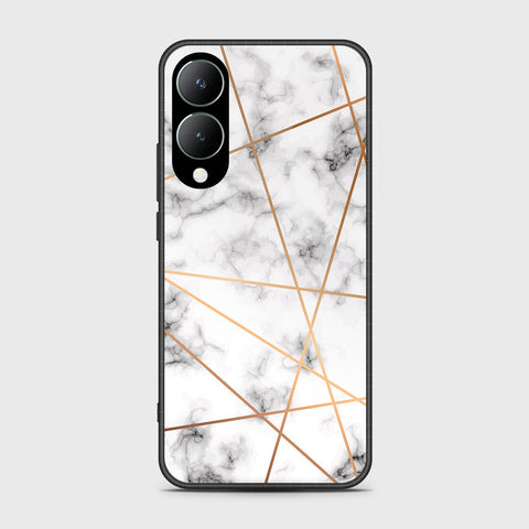 Vivo Y17s Cover- White Marble Series 2 - HQ Ultra Shine Premium Infinity Glass Soft Silicon Borders Case