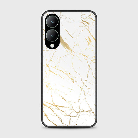 Vivo Y17s Cover- White Marble Series 2 - HQ Ultra Shine Premium Infinity Glass Soft Silicon Borders Case