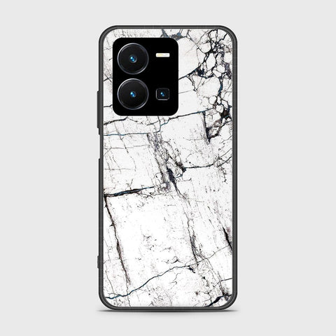 Vivo Y35 4G Cover- White Marble Series 2 - HQ Ultra Shine Premium Infinity Glass Soft Silicon Borders Case