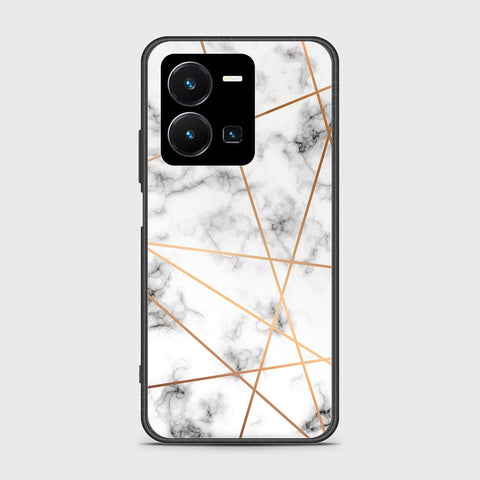 Vivo Y35 4G Cover- White Marble Series 2 - HQ Ultra Shine Premium Infinity Glass Soft Silicon Borders Case