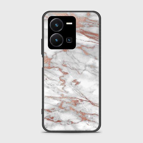 Vivo Y35 4G Cover- White Marble Series 2 - HQ Ultra Shine Premium Infinity Glass Soft Silicon Borders Case