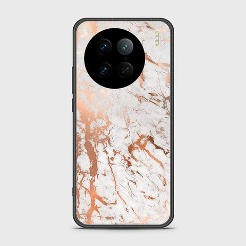 Vivo X90 Pro Cover - White Marble Series 2 - HQ Ultra Shine Premium Infinity Glass Soft Silicon Borders Case