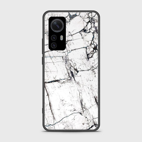 Xiaomi 12 Cover- White Marble Series 2 - HQ Ultra Shine Premium Infinity Glass Soft Silicon Borders Case