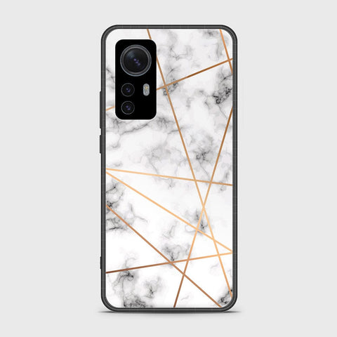 Xiaomi 12 Cover- White Marble Series 2 - HQ Ultra Shine Premium Infinity Glass Soft Silicon Borders Case