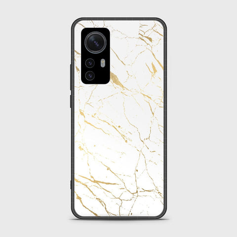 Xiaomi 12 Cover- White Marble Series 2 - HQ Ultra Shine Premium Infinity Glass Soft Silicon Borders Case