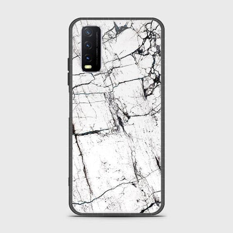 Vivo Y20a Cover - White Marble Series 2 - HQ Ultra Shine Premium Infinity Glass Soft Silicon Borders Case