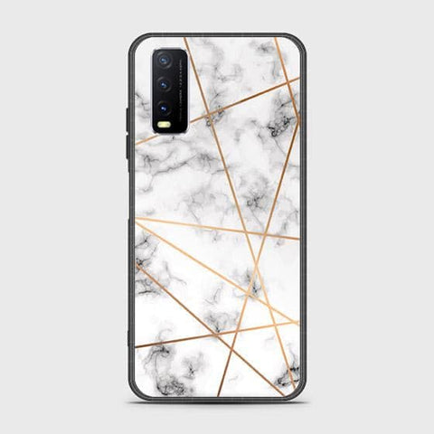 Vivo Y20a Cover - White Marble Series 2 - HQ Ultra Shine Premium Infinity Glass Soft Silicon Borders Case