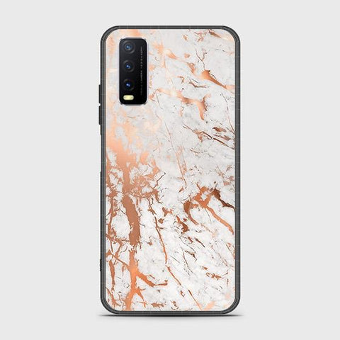 Vivo Y20a Cover - White Marble Series 2 - HQ Ultra Shine Premium Infinity Glass Soft Silicon Borders Case
