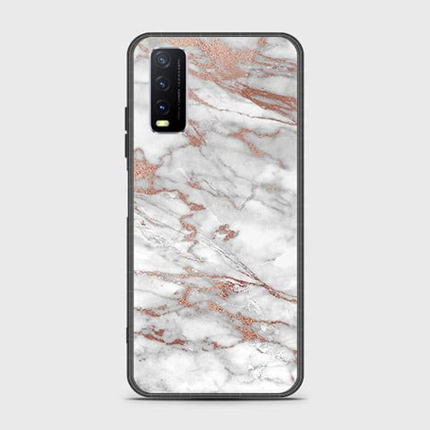 Vivo Y20a Cover - White Marble Series 2 - HQ Ultra Shine Premium Infinity Glass Soft Silicon Borders Case