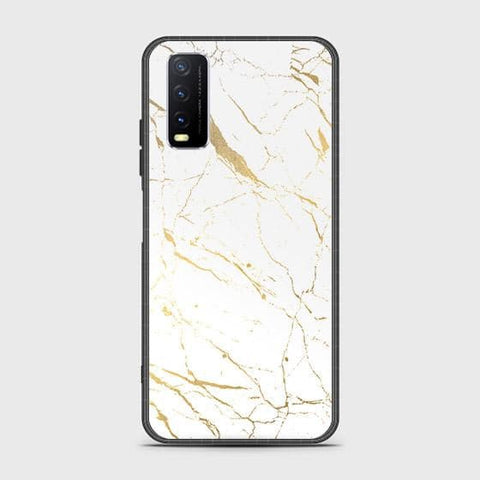 Vivo Y20a Cover - White Marble Series 2 - HQ Ultra Shine Premium Infinity Glass Soft Silicon Borders Case