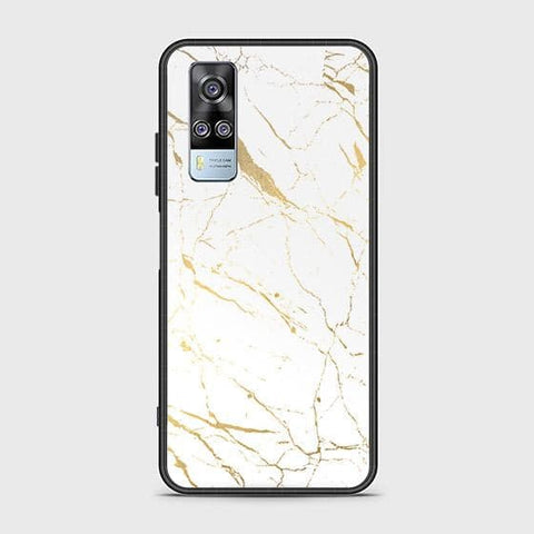 Vivo Y31 Cover - White Marble Series 2 - HQ Ultra Shine Premium Infinity Glass Soft Silicon Borders Case