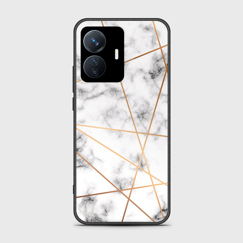 Vivo Y77e Cover- White Marble Series 2 - HQ Ultra Shine Premium Infinity Glass Soft Silicon Borders Case