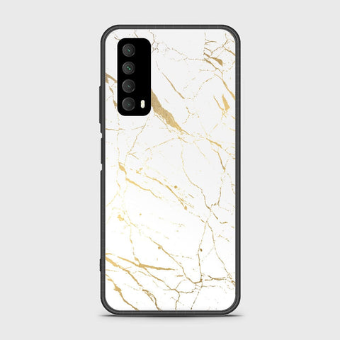 Huawei Psmart 2021 Cover- White Marble Series 2 - HQ Ultra Shine Premium Infinity Glass Soft Silicon Borders Case