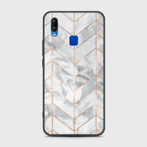 Vivo Y91i Cover- White Marble Series 2 - HQ Ultra Shine Premium Infinity Glass Soft Silicon Borders Case