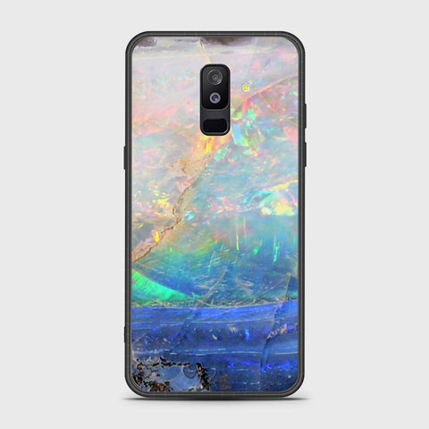 Samsung Galaxy A6 Plus 2018 Cover- Colorful Marble Series - HQ Ultra Shine Premium Infinity Glass Soft Silicon Borders Case