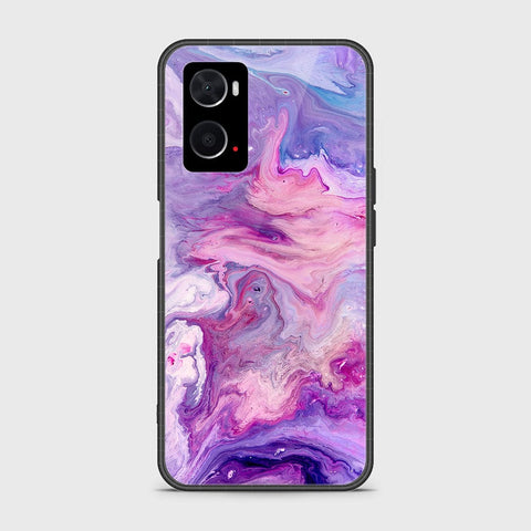 Oppo A76 Cover- Colorful Marble Series - HQ Ultra Shine Premium Infinity Glass Soft Silicon Borders Case