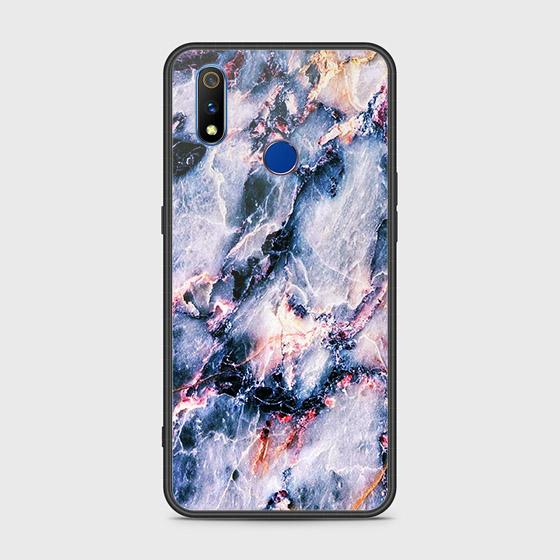 Realme 3 Cover - Colorful Marble Series - HQ Ultra Shine Premium Infinity Glass Soft Silicon Borders Case